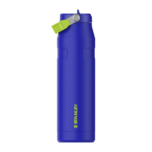 Stanley 1913 Flip Straw Drinking Bottle with Straw 1.06L - Thermal Mug Cools for 17 Hours - Ice Cold for 4 Days - BPA Free - Leakproof - For Cup Holders - Dishwasher Safe - Cobalt Chartreuse - 100000117861