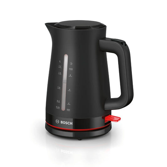 Bosch cordless kettle MyMoment TWK3M123, automatic shut-off, overheating protection, cup indicator, dual water level display, removable limescale filter, 1.7 L, 2400 W, matte black