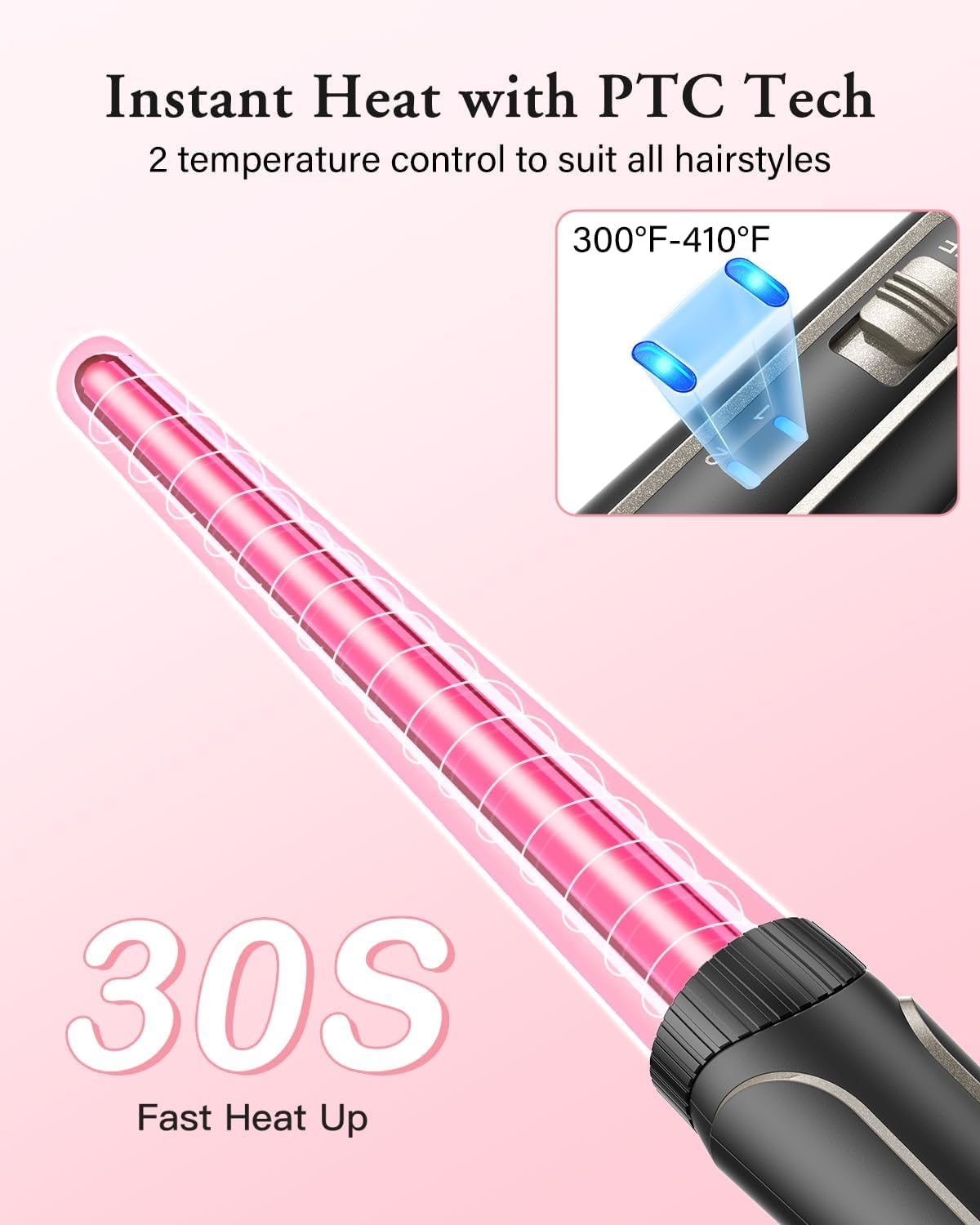 Curling iron set 5 in 1 wave iron - curling irons 3 barrels for large no curls ceramic hair curlers with various attachments temperature adjustment quick heating with glove and 2 clips - MD-J18