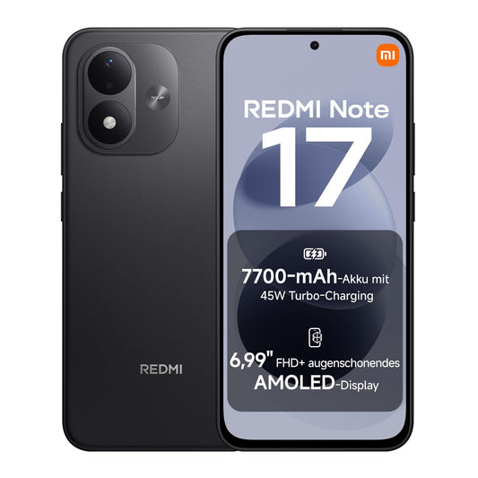 Xiaomi REDMI Note 17, Smartphone 6+256 GB, Black, 7700 mAh Battery