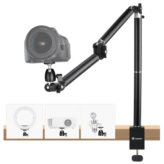 TARION Overhead Tripod Camera Table Tripod: Clamp Tripod Flexible Articulated Arm Table Mount with 1/4 Inch Screw for DSLR Cameras Ring Light Projector (L(TKA01, Improved Version)) - TKA01-L_Upgraded