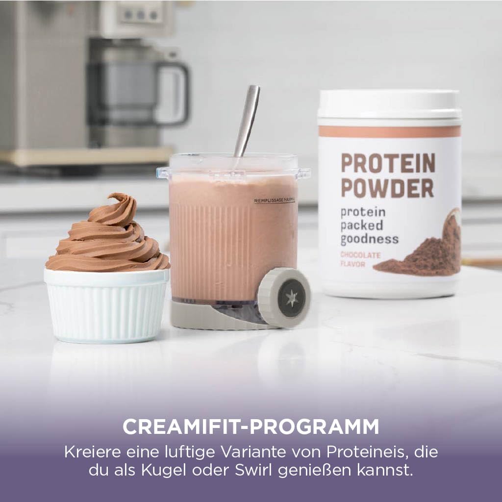 Ninja CREAMi Scoop & Swirl Ice Cream Maker with 2 Containers, 13 Functions, for Ice Cream, Soft Serve, Gelato, Sorbet, Milkshakes and More, with Mix-In Function, Stone Gold NC701EUSTGD