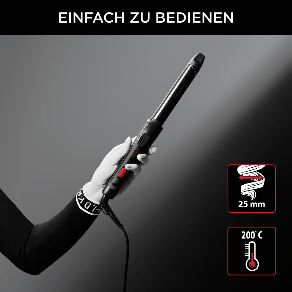 Rowenta x Karl Lagerfeld Lockenstab 25 mm, încălzire rapidă CF321L