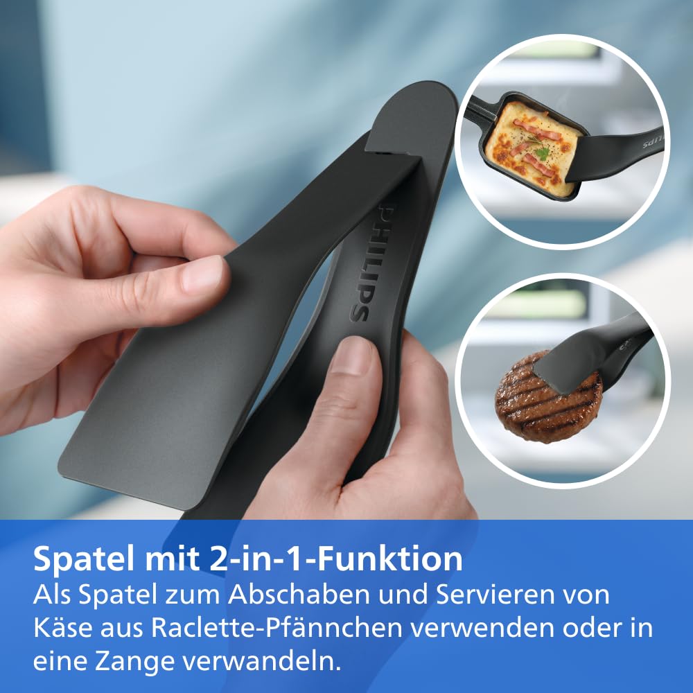 Grătar Raclette Philips 2-in-1 5000 Series, Control al temperaturii, 1500W - HD6421/85