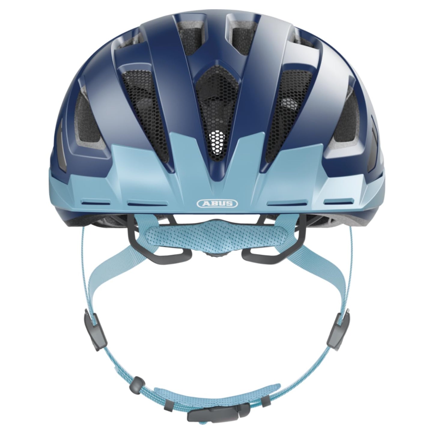 ABUS city helmet Urban-I 3.0 - bicycle helmet with rear light, peak and magnetic fastener - for men and women - blue (core blue), size L - 86880