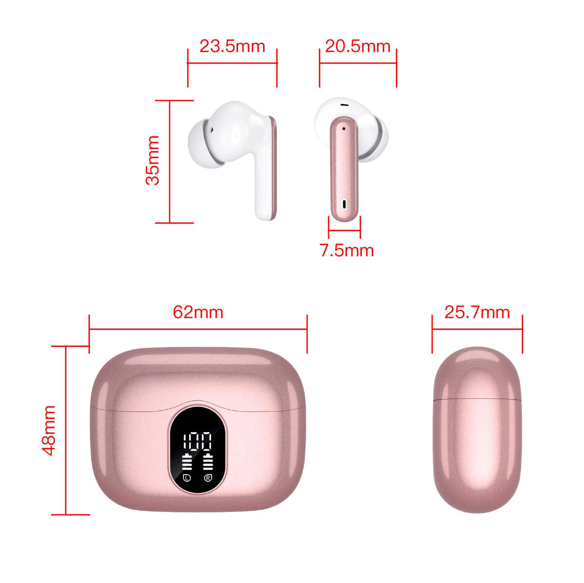 Căști Bluetooth fără fir, căști Bluetooth 5.4, căști cu bas profund - A90