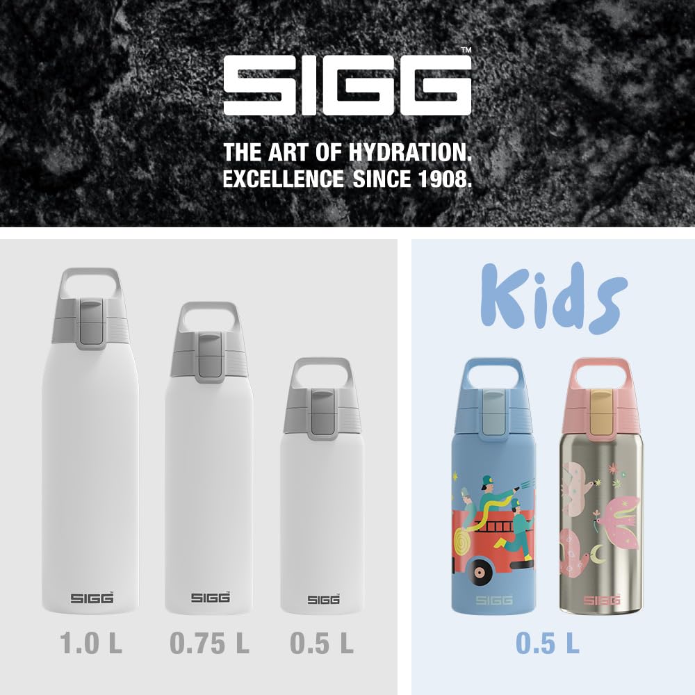 SIGG - Insulated drinking bottle - Thermos bottle Shield Therm One White - carbonated drinks - leak-proof - dishwasher safe - BPA-free - 90% recycled stainless steel - white - 1.5L - 6167.90
