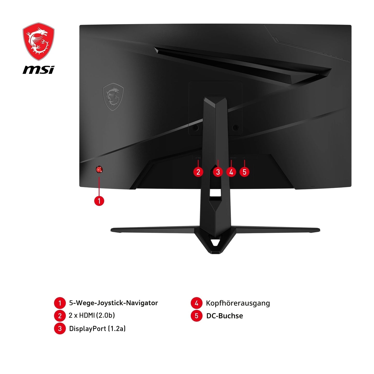 MSI G2422C 23.6 inch FHD Curved Gaming Monitor - 1500R 1920 x 1080 VA Panel, 180Hz / 1ms, Adaptive Sync - DP 1.2a, HDMI 2.0b CEC - 9S6-3BB31H-013