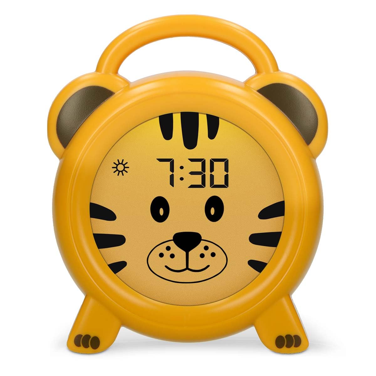 Alecto Monkey Alarm Clock Children - Children's Alarm Clock USB Rechargeable - Children's Alarm Clock with Night Light - Sleep Trainer (Yellow) - BC100TIGER