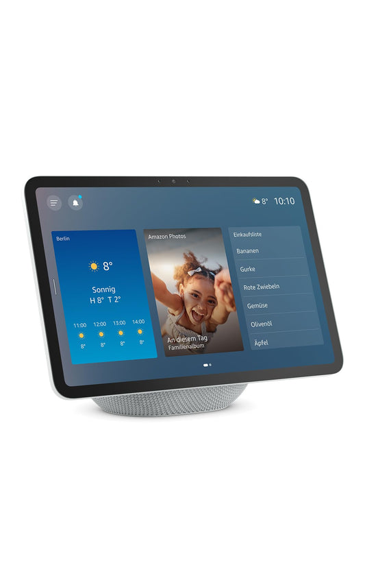 Certified and refurbished Amazon Echo Show 11 (latest generation) - Brilliant 11-inch display in full HD resolution with larger screen area, 3D audio and Alexa, white - E78T24