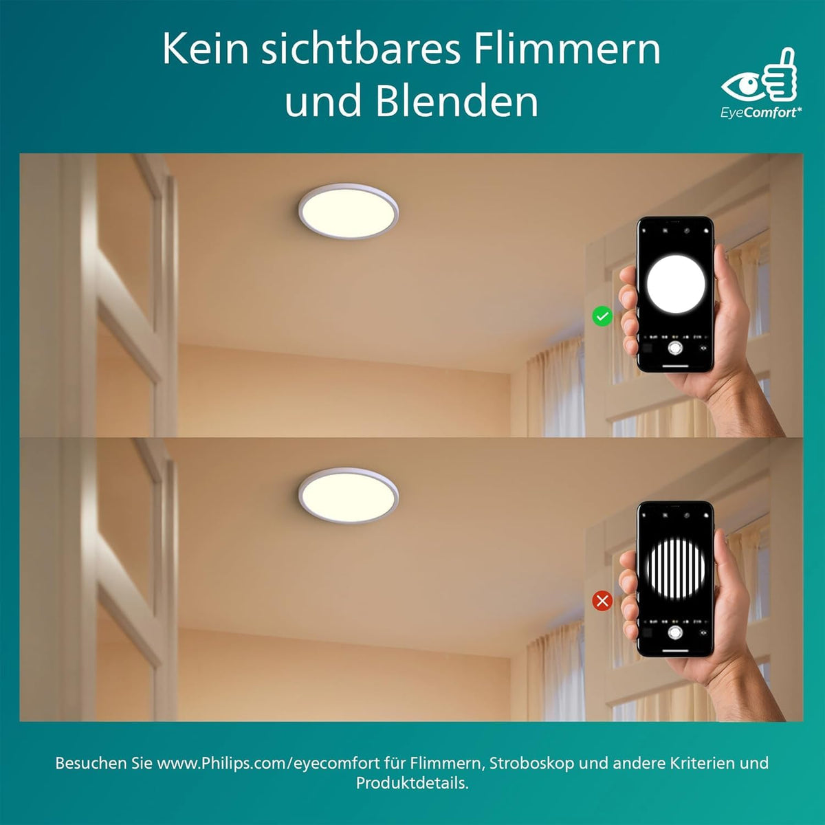 PHILIPS LED SceneSwitch Ceiling Light (36 W), LED ceiling light with 3 brightness levels and warm white light, energy-saving room lighting with EyeComfort, white - 929002667201