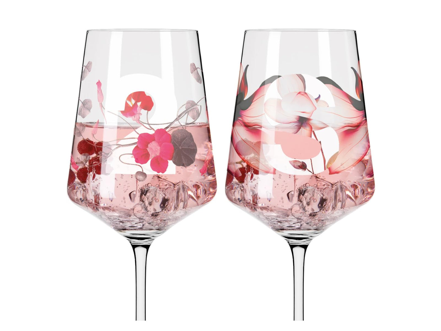RITZENHOFF 3461002 aperitif glass 500 ml - set of 2 - series Sommersonett No. 2, 2 pieces with flower motif - Made in Germany