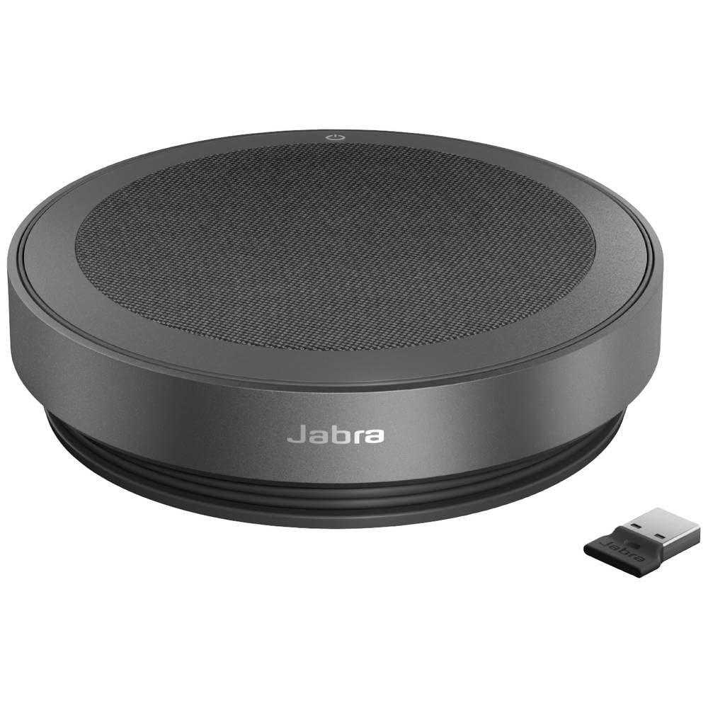 Jabra Speak2 75 wireless hands-free solution with USB-A Bluetooth adapter, 4 noise-cancelling microphones, 65 mm full-range speaker, MS Teams certified, dark gray - 2775-319