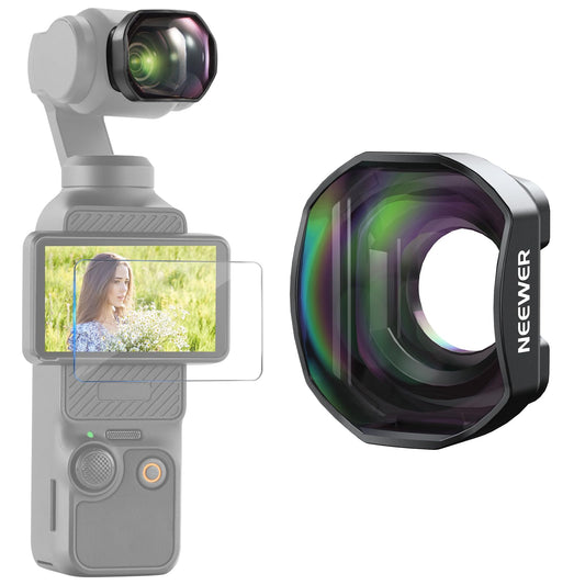 NEEWER teleconverter compatible with DJI Osmo Pocket 3 / Pocket 4 / Xtra Muse, 4 elements 3 groups multi-coated HD magnetic lens attachment, accessories for Gimba action cameras, LS-84 - 10107603