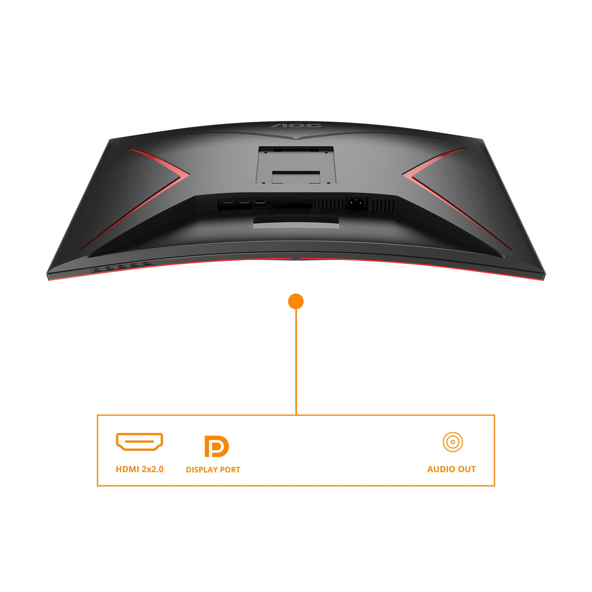 AOC Gaming C32G2ZE - Monitor curbat FHD de 32 inch, 240 Hz, 1ms, FreeSync Premium (1920x1080, HDMI, DisplayPort) negru/roșu - C32G2ZE/BK