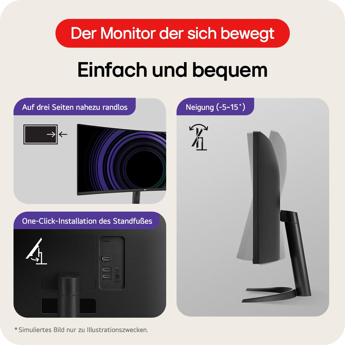 LG, 34 inch, UltraWide, 1800R Curved QHD Monitor, 3440 x 1440, 34WR50QK-B.AEU, 21:9, 5ms GtG, 100 Hz, HDR10, 99% sRGB, PBP mode, OnScreen Control, AMD FreeSync - Black