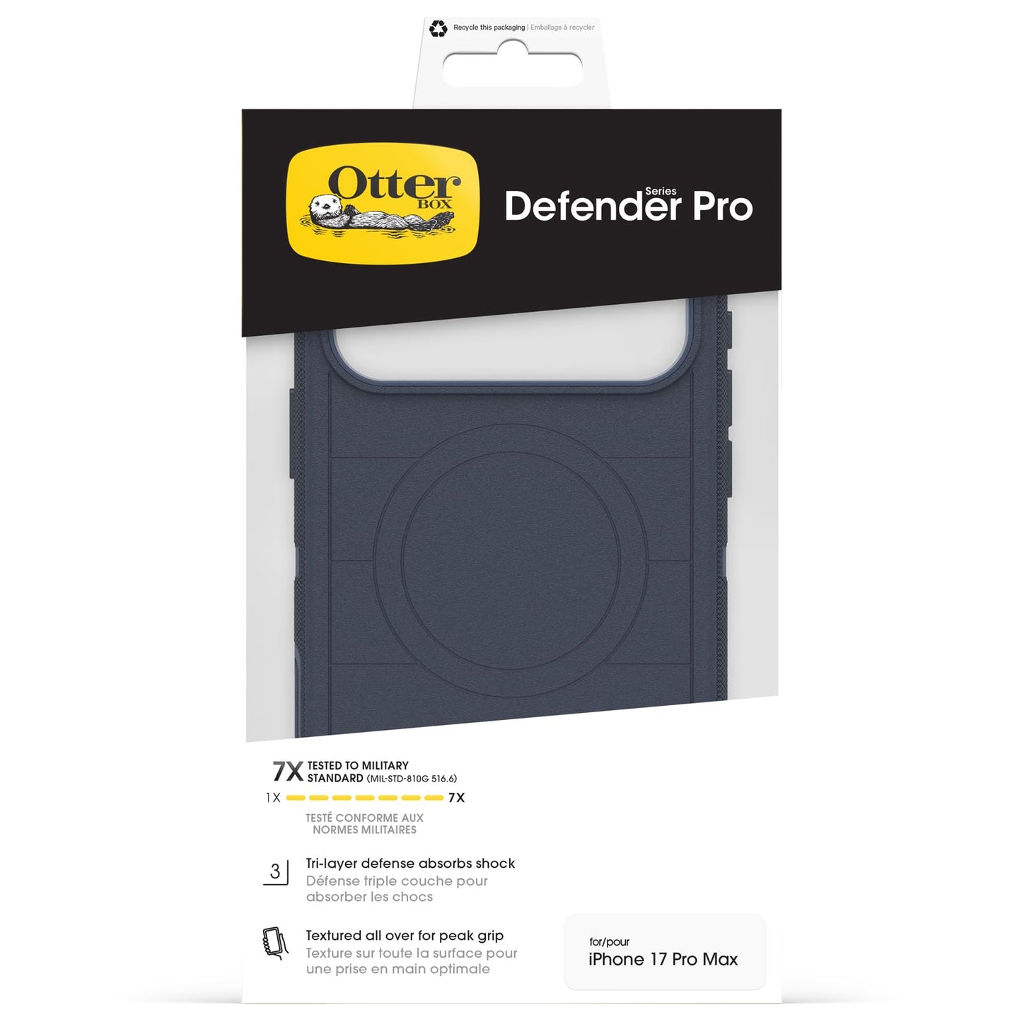 OtterBox Defender Series Pro MagSafe Case for iPhone 17 Pro Max, Shockproof, Drop Proof, Ultra Heavy Duty Protective Case, 7X Military Grade Tested, Blue - 77-98396