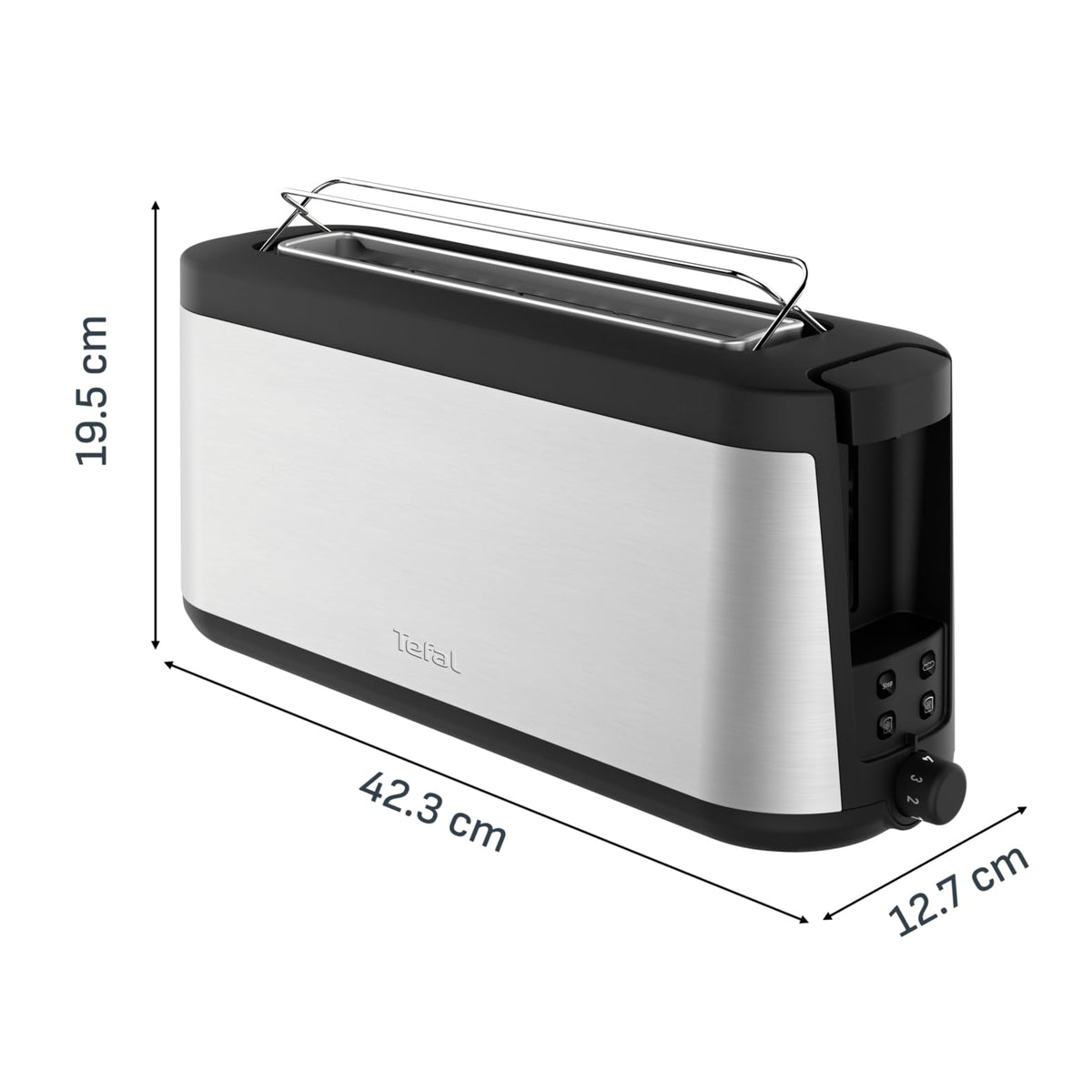 Tefal Element prăjitor de pâine cu fante lungi, suport integrat pentru chifle - TL430811