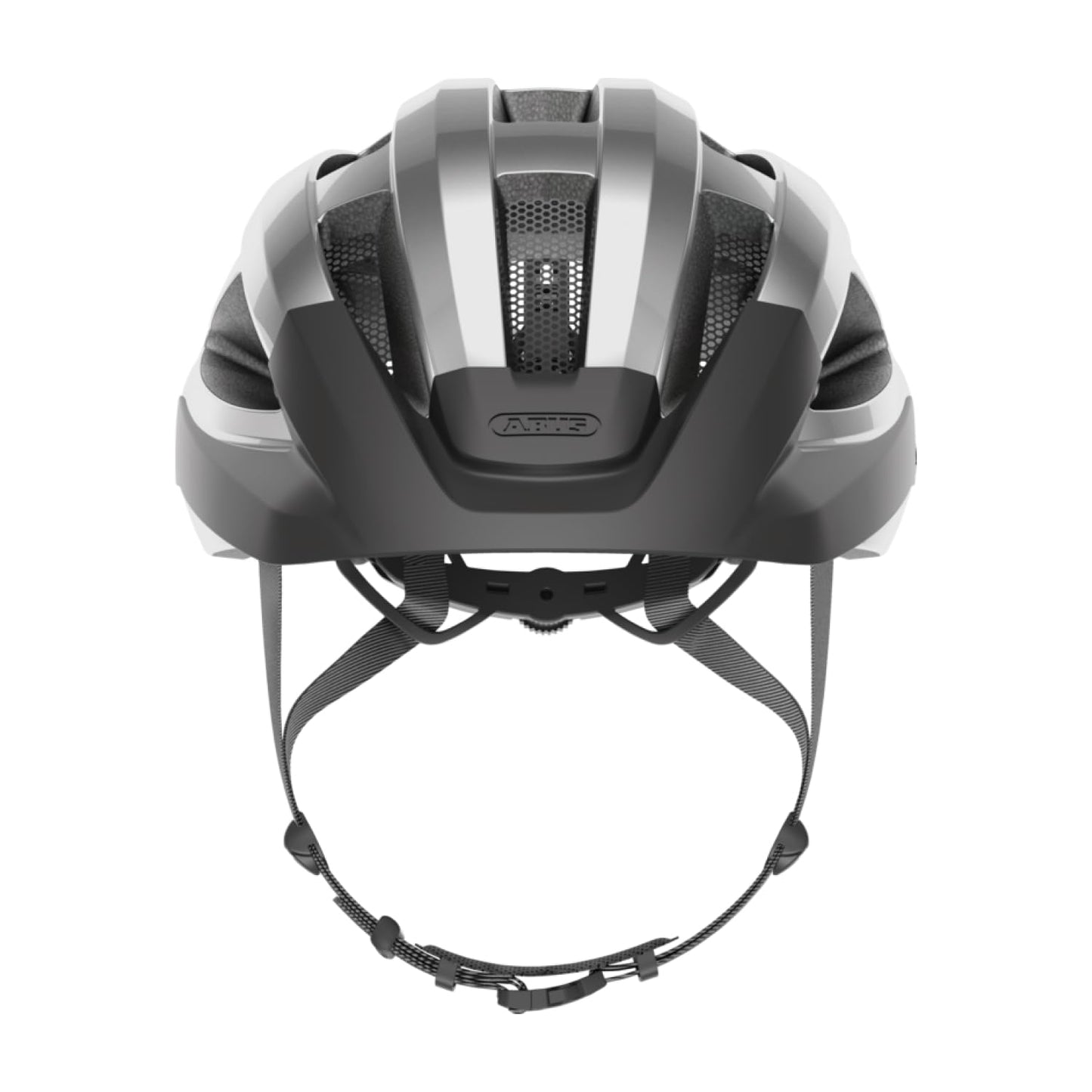 ABUS road bike helmet Macator - sporty bike helmet for beginners - also for pigtail wearers - for women and men - silver, size M - 87219
