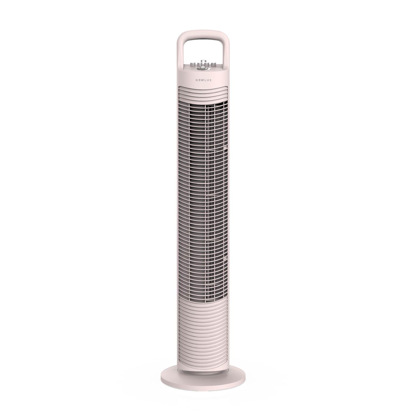 Newlux - tower fan without blades W80 (45W) 3 speed levels, 70° oscillation and timer 120min. Pedestal fan with copper motor and transport handle. No installation (coral) - 1200496