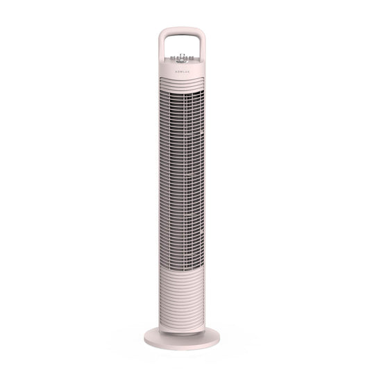 Newlux - ventilator turn fără palete W80 (45W) 3 viteze, oscilație 70° și temporizator 120min. Ventilator cu picior cu motor din cupru și mâner de transport. Fără instalare (coral) - 1200496