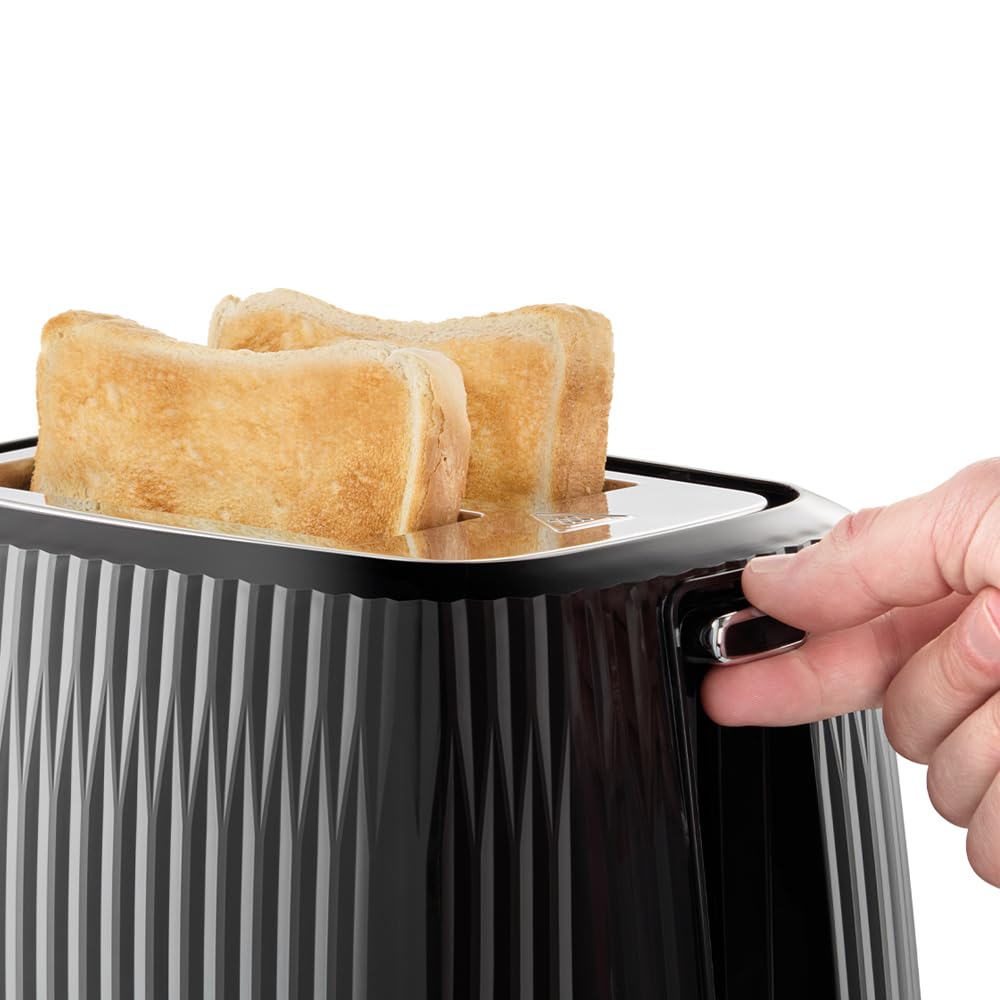 Russell Hobbs Toaster Eden Black, 2-Slice, with Bun Warmer - 27371-56