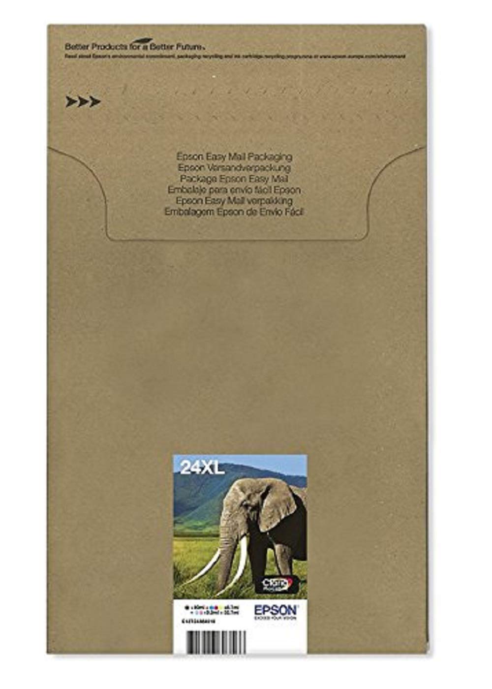 Epson 24XL Elephant High Yield Genuine Multipack, 6-colours Claria Photo HD Ink Cartridges, XL High Capacity - C13T24384510