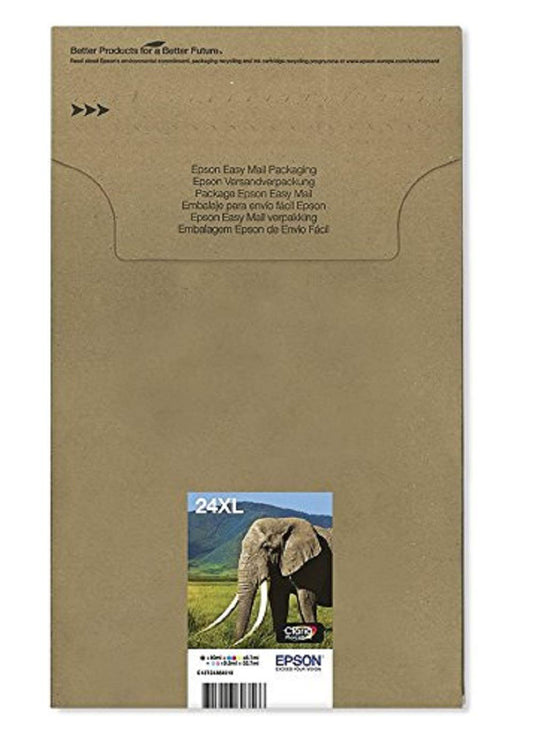 Epson 24XL Elephant High Yield Genuine Multipack, 6-colours Claria Photo HD Ink Cartridges, XL High Capacity - C13T24384510