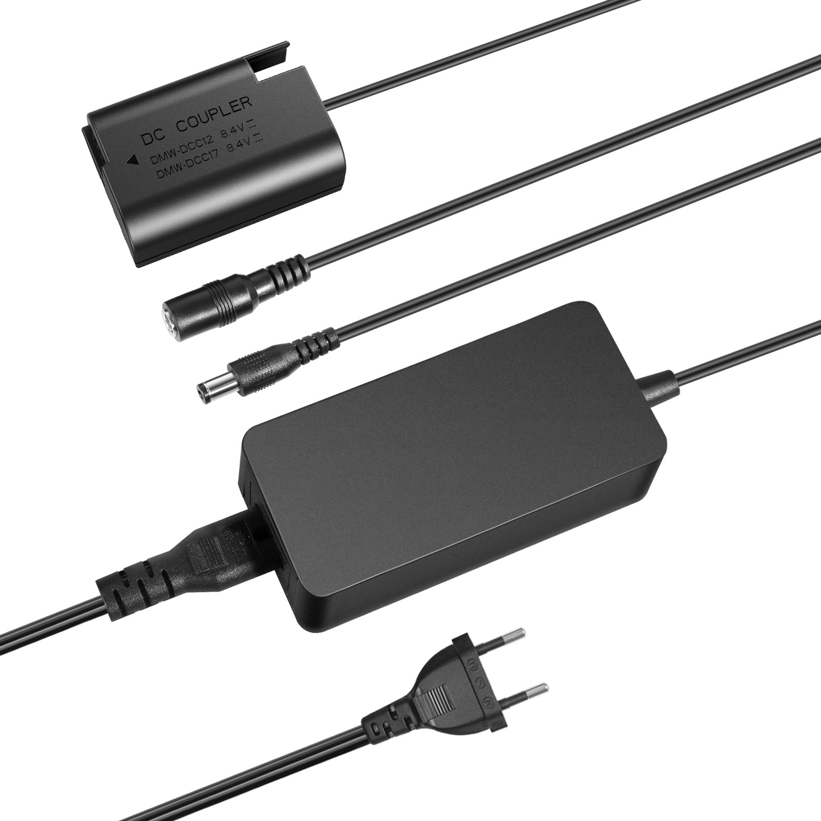 NEEWER DMW-BLK22 AC power supply adapter and DC coupler dummy battery charger set compatible with Panasonic Lumix DC-S9 G9 S5 GH5 GH6 S5II S5M2 GH5M2, DR-BLK22 - 10104561