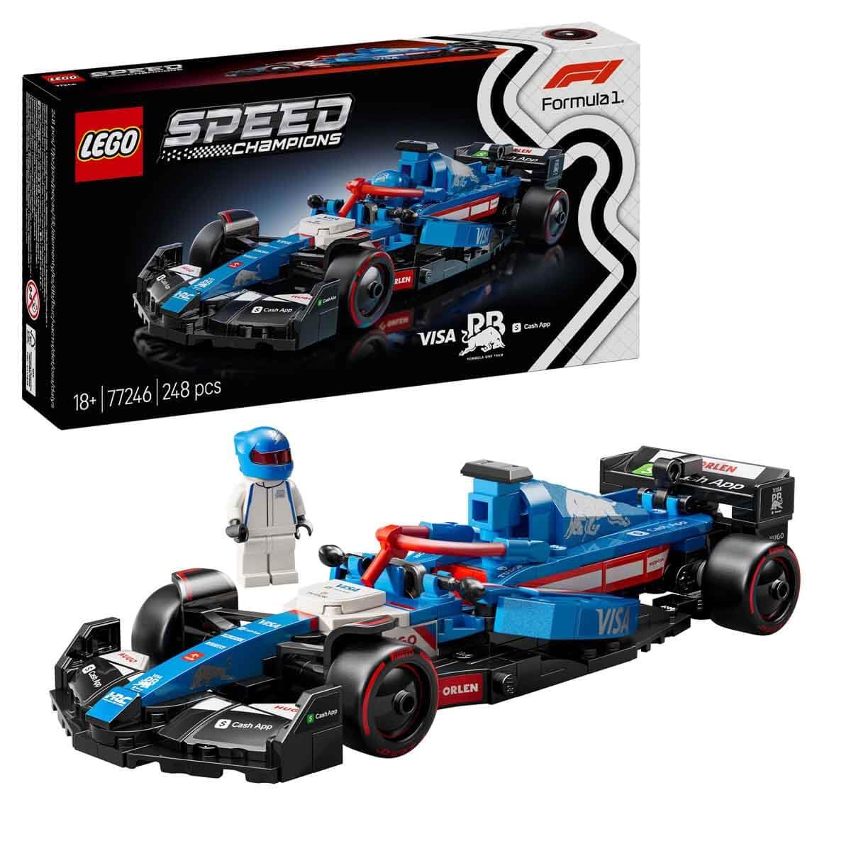 LEGO Speed Champions Visa Cash App RB VCARB 01 F1 racing car - building set with collectible Formula 1 minifigure - buildable model and collector's item - gift for adults and motorsport fans 77246