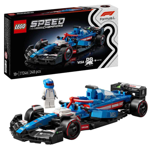 LEGO Speed Champions Visa Cash App RB VCARB 01 F1 racing car - building set with collectible Formula 1 minifigure - buildable model and collector's item - gift for adults and motorsport fans 77246