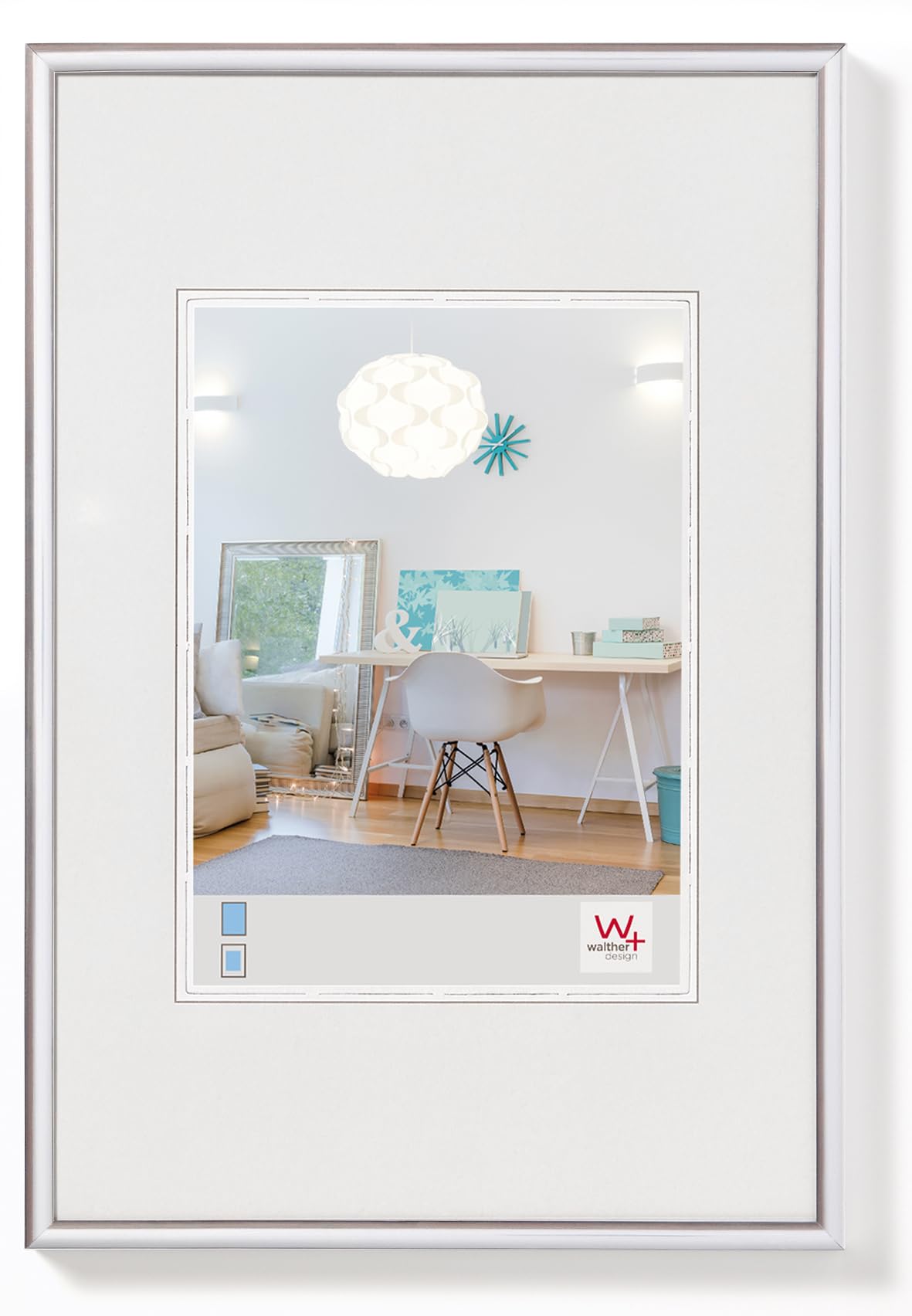 walther design picture frame silver 50 x 70 cm New Lifestyle plastic frame KV070S
