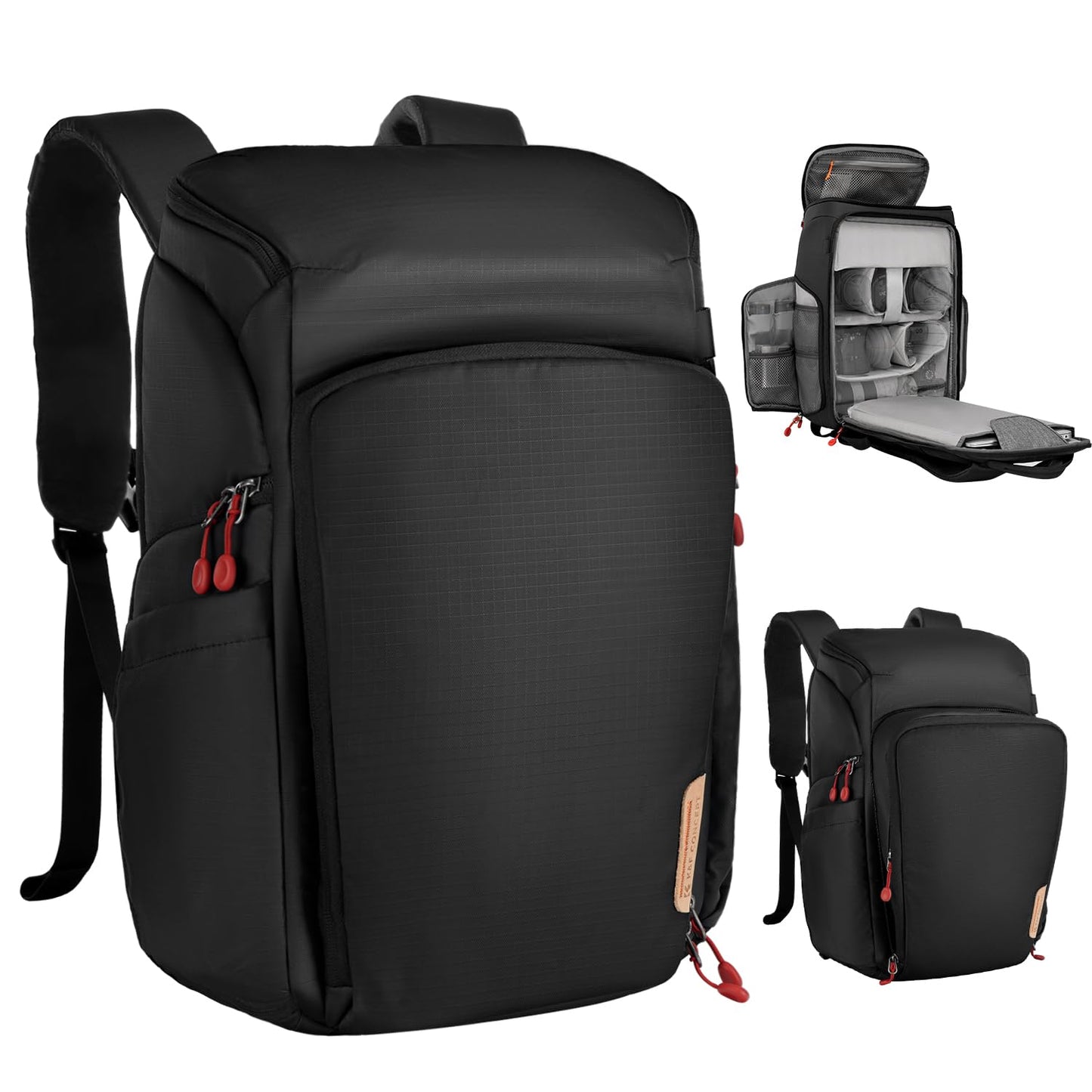 K&F CONCEPT Camera Backpack, Photo Backpack for Photographers, Camera Backpack with 15.6 Inch Laptop Compartment, Compatible with Canon/Nikon/Sony/DJI Mavic Drone (Alpha Backpack 25L) - KF13.128V6