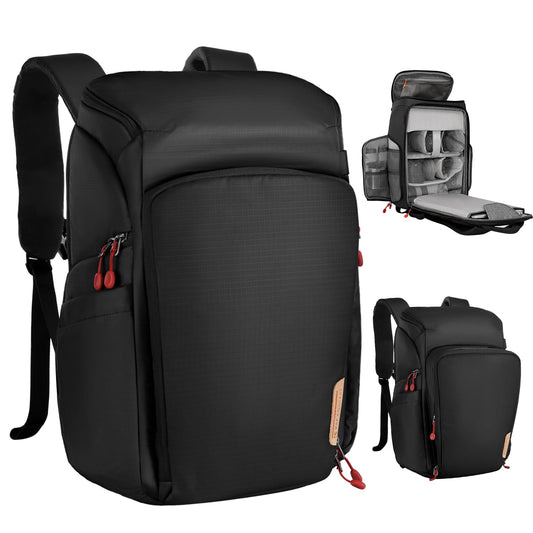 K&F CONCEPT Camera Backpack, Photo Backpack for Photographers, Camera Backpack with 15.6 Inch Laptop Compartment, Compatible with Canon/Nikon/Sony/DJI Mavic Drone (Alpha Backpack 25L) - KF13.128V6