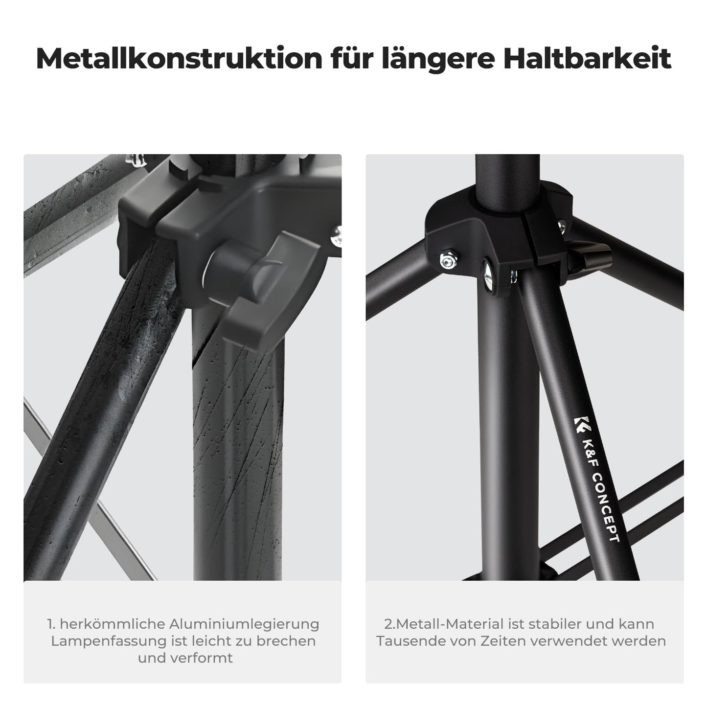 K&F CONCEPT 200CM Metal Photography Light Stand with Tripod Bag & 1/4" Srew - KF34.041U