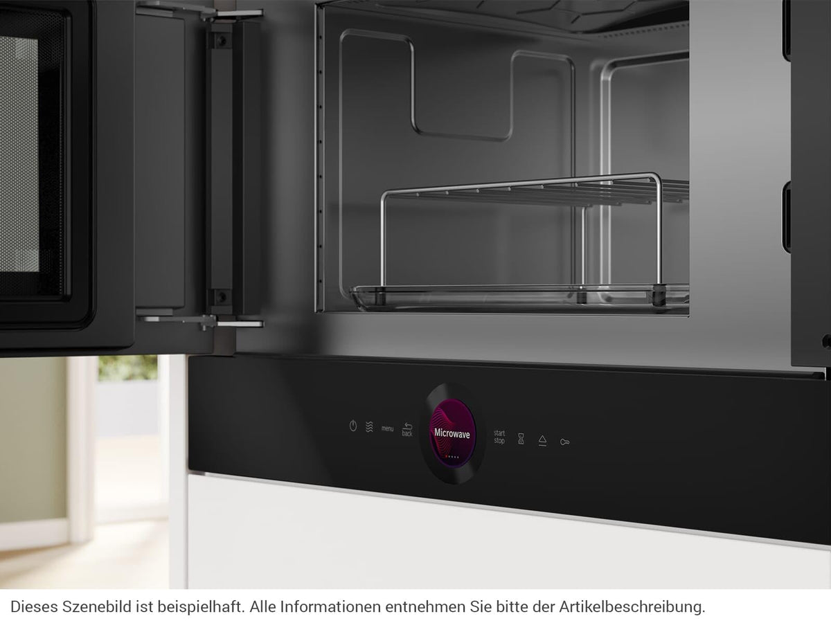 Bosch BEL7321B1, Series 8 Built-in Microwave, Black, 38 x 60 cm, 900W, Left Door Hinge, AutoPilot 10 with 10 Automatic Programs, Cleaning Assistance, TFT Touch Display, LED Lighting