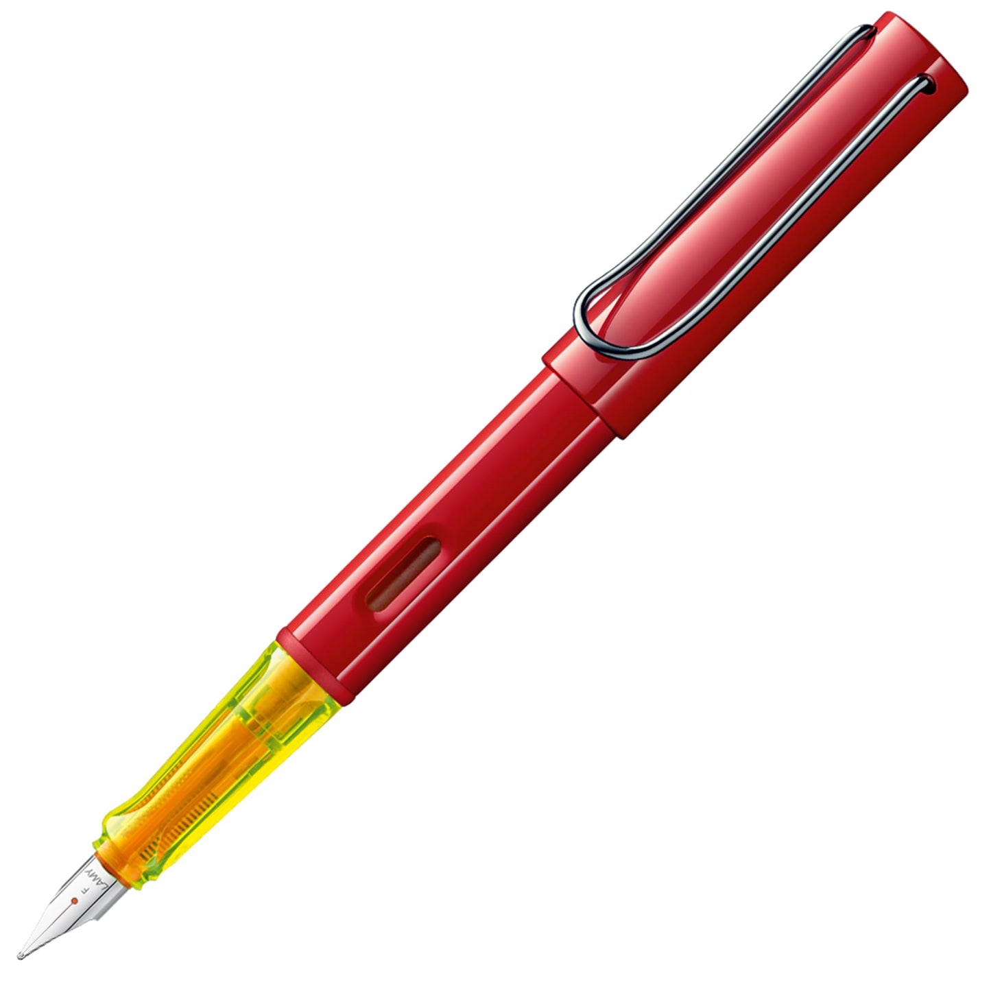 Lamy AL-star glossy red fountain pen with polished steel nib in line width F - 1236535