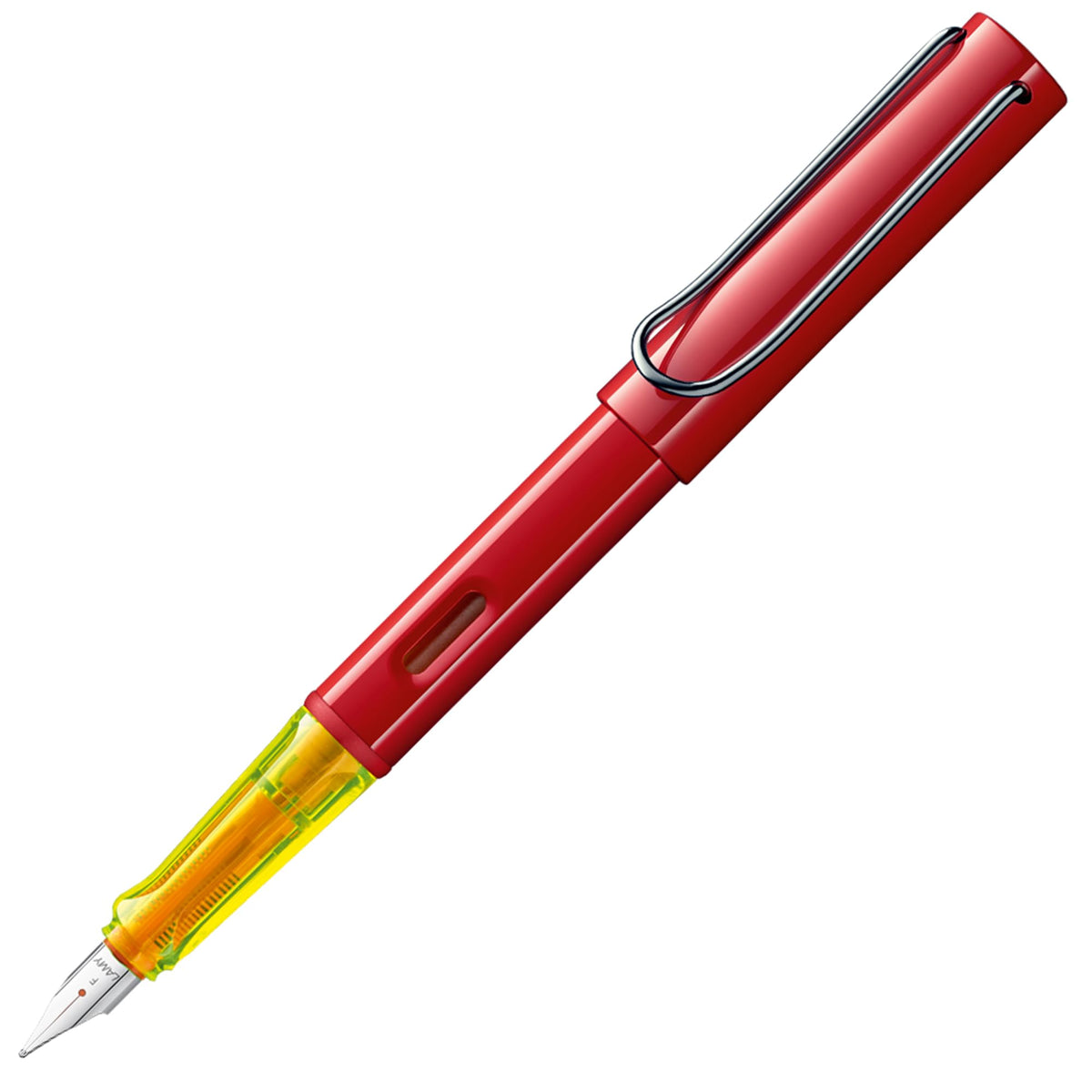 Lamy AL-star glossy red fountain pen with polished steel nib in line width F - 1236535