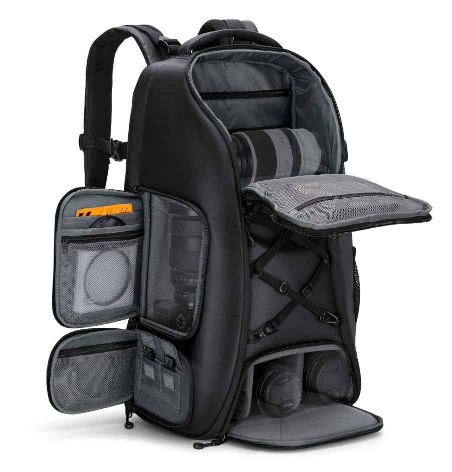 K&F CONCEPT Photo Backpack Large Camera Backpack 30L Waterproof Camera Backpack with Rain Cover for DSLR SLR SLR Cameras Tripods 16 Inch Laptop - KF13.178V1