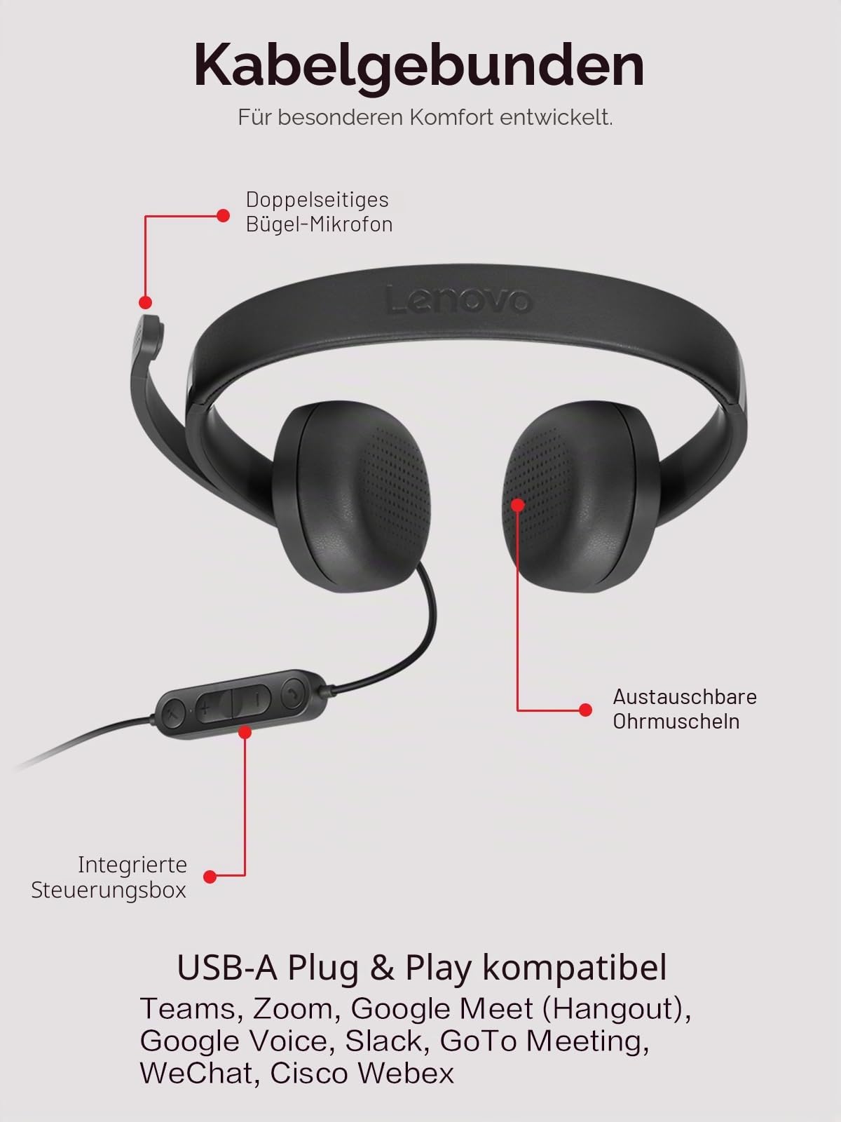 Căști stereo cu fir Lenovo G2 - 4XD1P83425