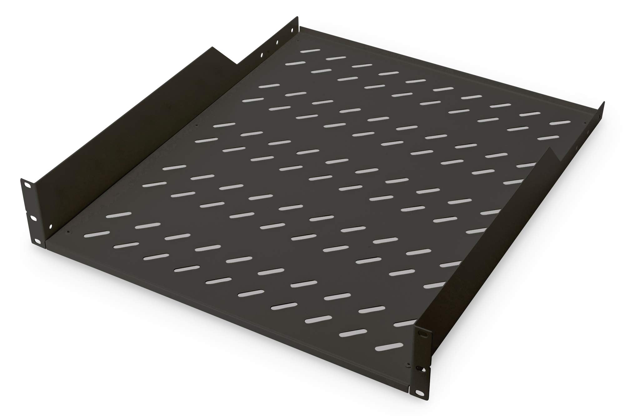 DIGITUS shelf for fixed installation – 19-inch 2U – 550 mm deep – black - DN-19