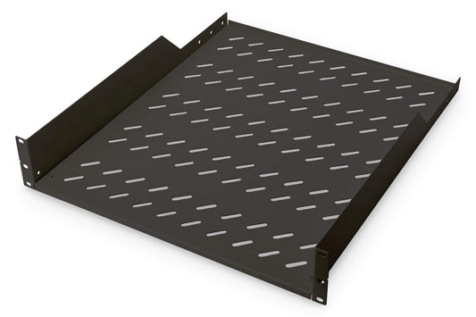 DIGITUS shelf for fixed installation – 19-inch 2U – 550 mm deep – black - DN-19