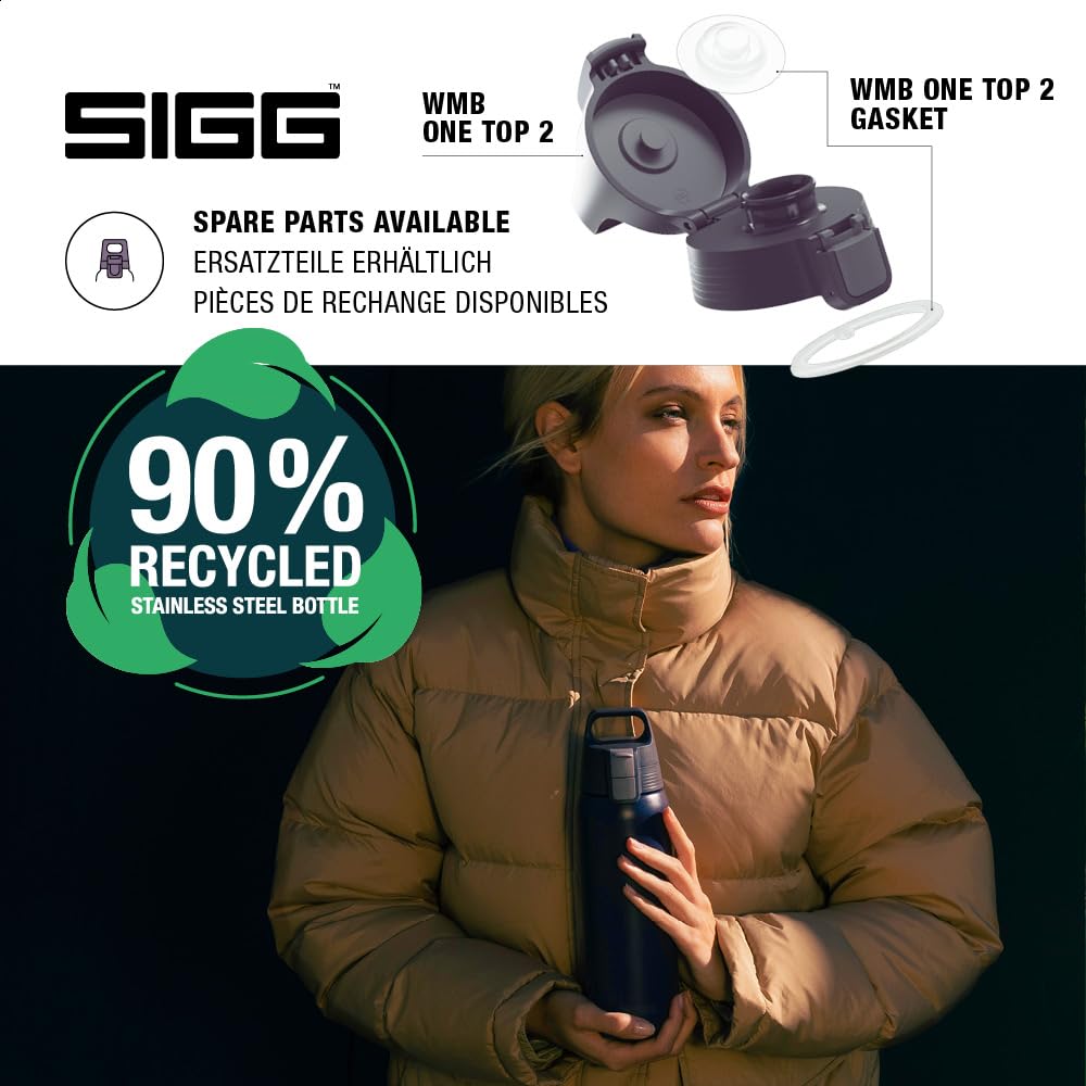 SIGG - Insulated drinking bottle - Thermos bottle Shield Therm One Nocturne carbonated drinks - Leak-proof - Dishwasher safe - BPA-free - 90% recycled stainless steel - Dark purple - 0.75L - 6021.30