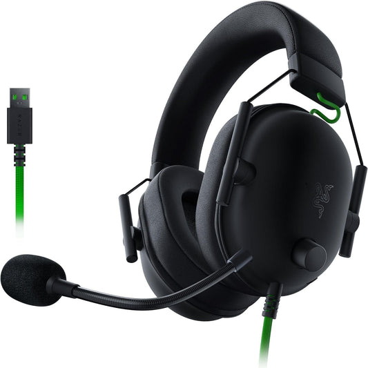 Razer BlackShark V2 X USB - Wired Esports Headset (Triforce 50mm Drivers, Noise Cancellation, 240g Ultra-Lightweight Design, Memory Foam Cushions, 7.1 Surround Sound) Black - RZ04-04570100-R3M1