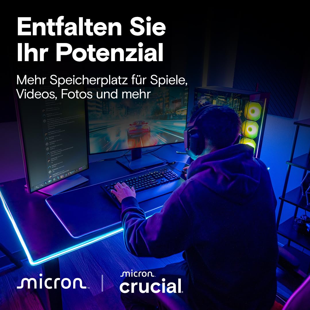 Crucial T710 SSD 1TB M.2 NVMe PCIe 5.0 x4 Gen5, cu viteze de până la 14.900 MB/s la citire și 13.700 MB/s la scriere, ideal pentru laptopuri și PC-uri desktop, TLC NAND, hard disk intern - CT1000T710SSD8-01