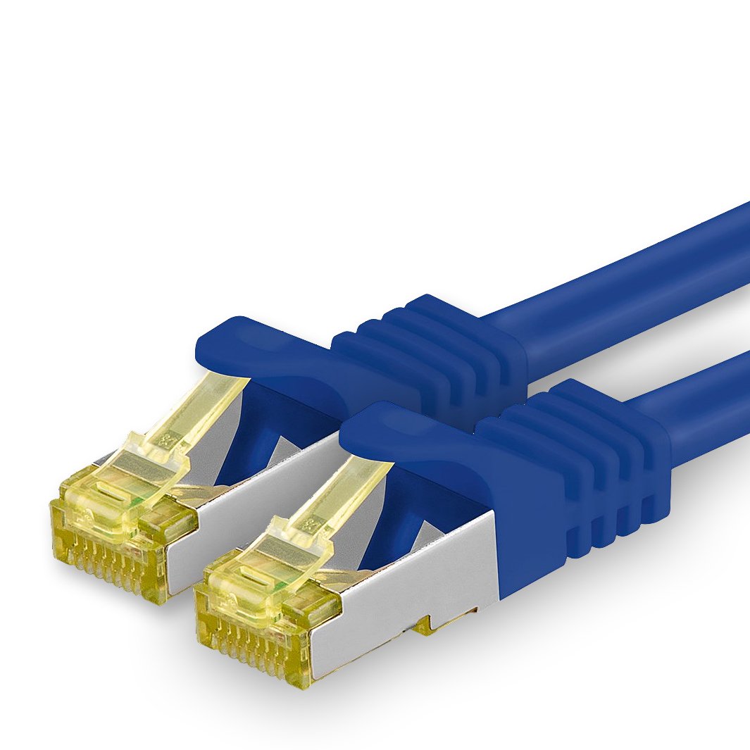 1aTTack.de Cat.7 network cable 30m blue 1 piece Cat7 Ethernet cable network LAN cable raw cable 10 Gb s SFTP PIMF LSZH set patch cable with Rj 45 plug Cat.6a - 4251073615196