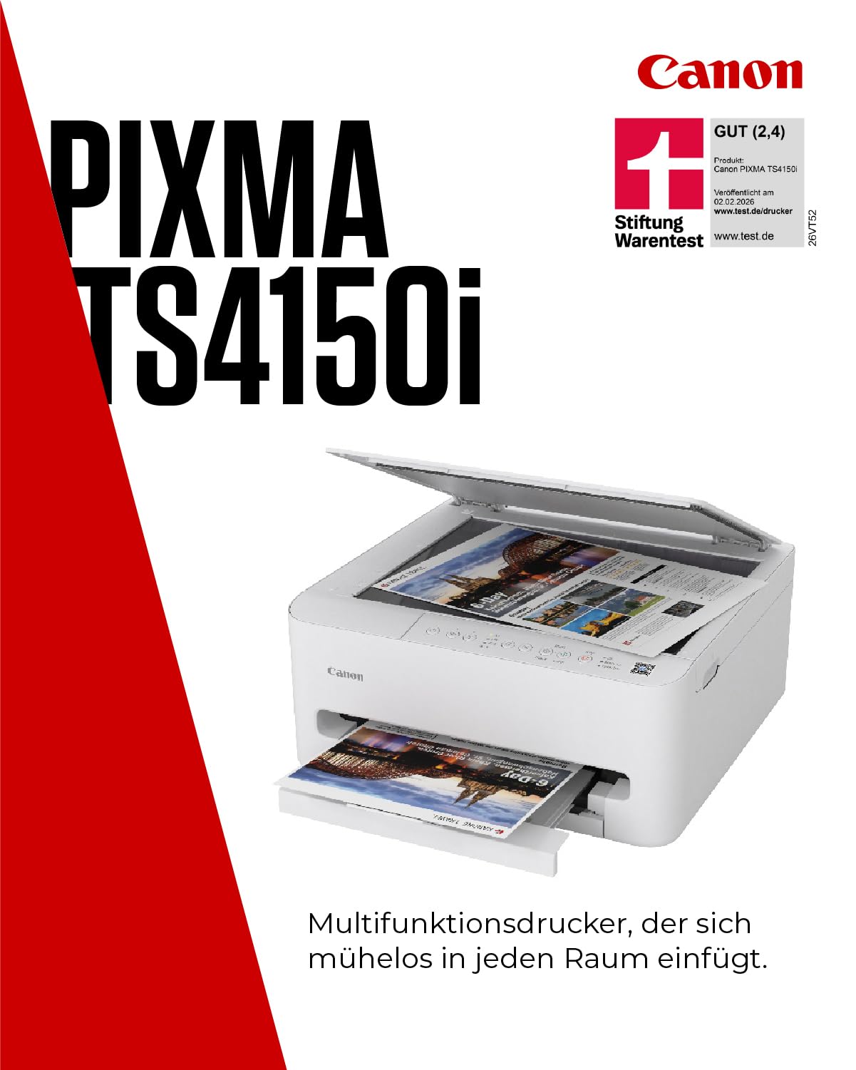 Canon PIXMA TS4150I Wi Fi Multifunction Printer with Paper Cassette 7181C006AA