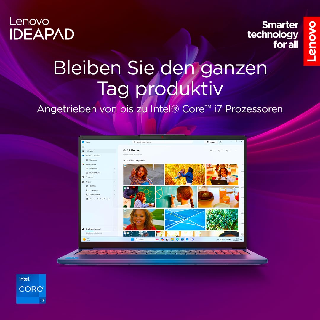 Lenovo IdeaPad Slim 5i Laptop | Ecran OLED WUXGA de 14" | Intel Core i7-13620H | 16GB RAM | 512GB SSD | Intel UHD Grafik | Windows 11 Home | QWERTZ | Luna Grau | 3 luni Premium Care - 83HR005FGE