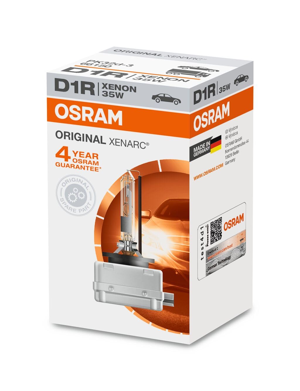 Osram XENARC Osram ORIGINAL D1R, xenon headlight lamp, 4150K, 66150, folding box (1 lamp) - 66154