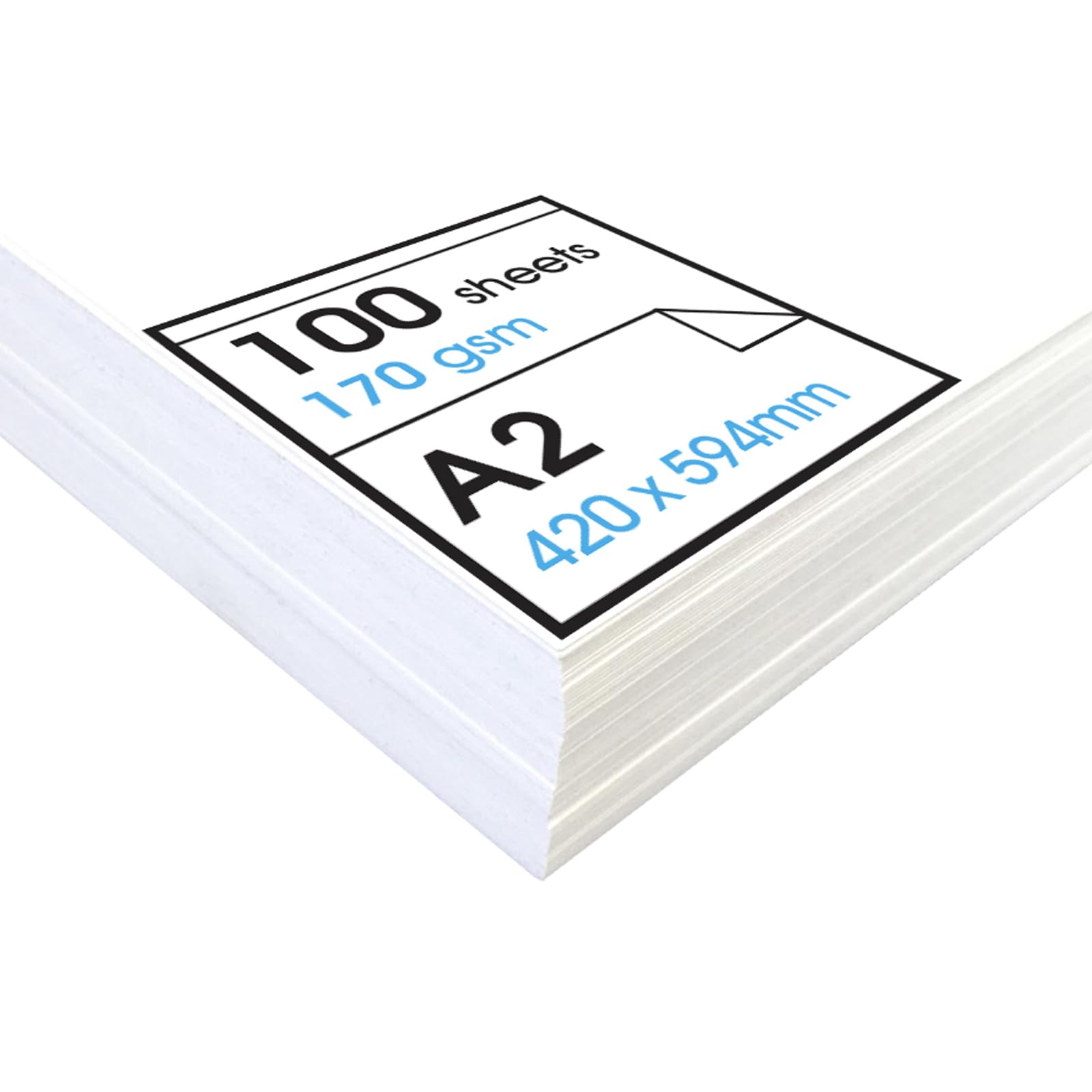 Artway Studio - A2 cartridge paper for drawing - Ideal for dry art applications - 170gsm - A2 (100 sheets), white